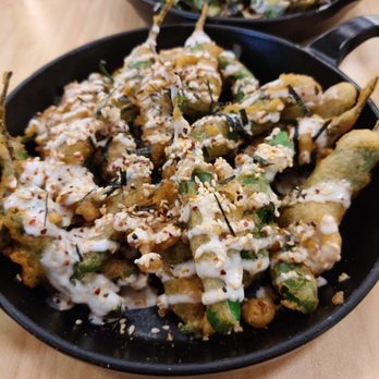 Clyde's Fine Diner - Tempura Shishito, pretty good, needs some lemon wedges - Diners Near Me - Des Moines, Iowa