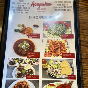 Acapulco Bar & Grill - Menu - Mexican Near Me - Birmingham, Alabama Acapulco Bar & Grill - Menu - Mexican Near Me - Birmingham, Alabama
