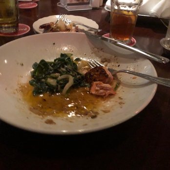 Pappadeaux Seafood Kitchen - What is left of my crispy salmon - Seafood Near Me - Houston, Texas Pappadeaux Seafood Kitchen - What is left of my crispy salmon - Seafood Near Me - Houston, Texas