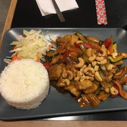 Rice with Chicken, Cashew and Vegetable/salad
