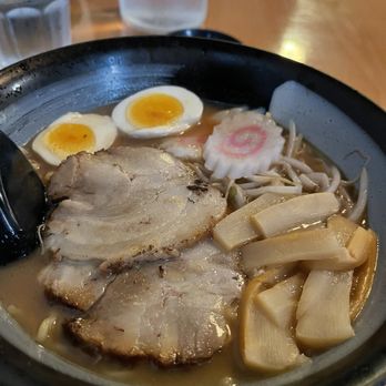 Wa Sushi - Shoyu Tonkatsu Ramen w/spicy chili sauce on the side. - Japanese Near Me - Casselberry, Florida Wa Sushi - Shoyu Tonkatsu Ramen w/spicy chili sauce on the side. - Japanese Near Me - Casselberry, Florida