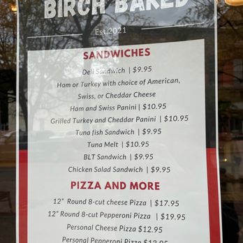 Birch Baked - a sign in the window of a restaurant - Sandwiches Near Me - Troy, New York