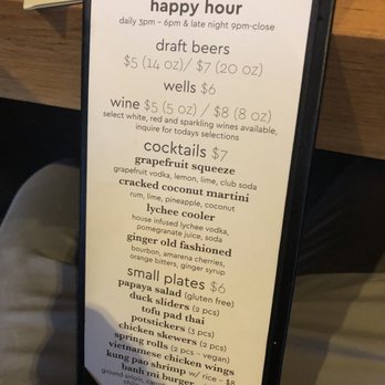 Wild Ginger - Happy hour menu (July 2019) - Wine Bars Near Me - Bellevue, Washington Wild Ginger - Happy hour menu (July 2019) - Wine Bars Near Me - Bellevue, Washington