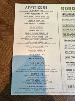 Menu photo 5 Zinburger Scottsdale, AZ