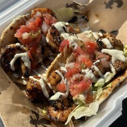 Creole Tomateaux - Blackened shrimp tacos