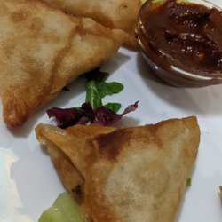 Massawa Cucina Eritrea - Meat sambusas. These are amazing. Crispy, and flavorful. Great appetizer to share.