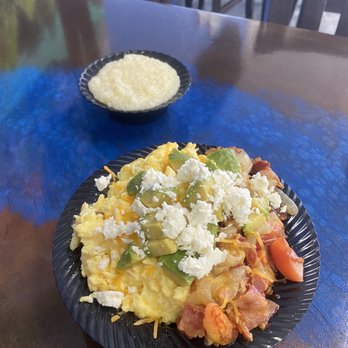Caffé OPA - OPA Breakfast Bowl with a side of Grits - Mediterranean Near Me - Fayetteville, North Carolina
