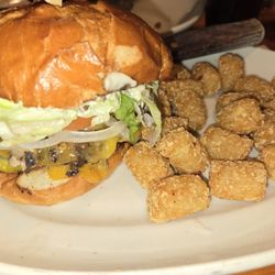 JP's Hy Iu Hee Hee - Wagyu burger with grilled jalapeños and tots