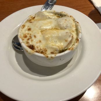 Pilot Pete's - Baked French Onion Soup. Super cheesy and really peppery. Interesting. - American Near Me - Schaumburg, Illinois