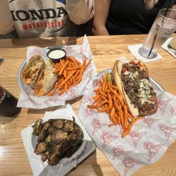 Taco Mac - SOUTH STREET PHILLY BUFFALO CHICKEN WRAP CRISPY BRUSSELS SPROUTS SWEET POTATO FRIES