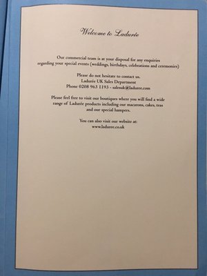 Menu photo 2 Ladurée London, XGL Menu photo 2 Ladurée London, XGL