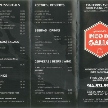 Pico De Gallo - Menu Page 1 - Mexican Near Me - North White Plains, New York Pico De Gallo - Menu Page 1 - Mexican Near Me - North White Plains, New York
