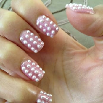 Marvelous Nails & Spa - Nails by Lilly: color gel w/ pearls. - Nail Salons Near Me - Belmont, California Marvelous Nails & Spa - Nails by Lilly: color gel w/ pearls. - Nail Salons Near Me - Belmont, California
