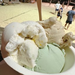 Peach, caramel latte, mint chip trio Peach, caramel latte, mint chip trio