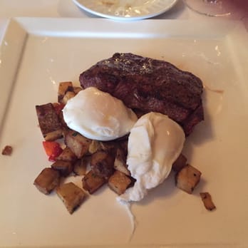Stage Left Steak - Flank steak and poached eggs - American Near Me - New Brunswick, New Jersey Stage Left Steak - Flank steak and poached eggs - American Near Me - New Brunswick, New Jersey