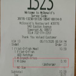 McDonald's - McDonald now charges for selecting Coke as part of your Filet-O-Fish meal!?!? WTF!