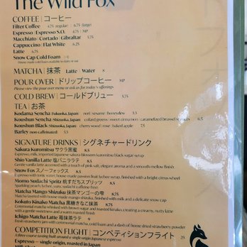 The Wild Fox - Drink Menu - Coffee & Tea Near Me - San Francisco, California The Wild Fox - Drink Menu - Coffee & Tea Near Me - San Francisco, California