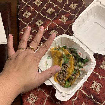 Mission 19 Taquería - Quesabirria (2) w hand for scale - Mexican Near Me - Monterey, California Mission 19 Taquería - Quesabirria (2) w hand for scale - Mexican Near Me - Monterey, California