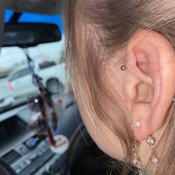 Houston Heights Tattoo - Next day, when the piercing back fell out - Tattoo Near Me - Houston, Texas