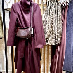 Mango - I love this beautiful cranberry coat and bag, not to mention the shoes.
