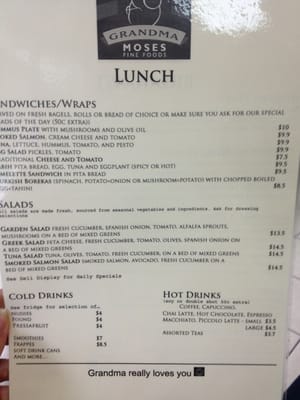 Menu photo 1 Grandma Moses Kensington, NSW