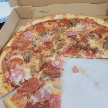Brooklyn Pie & Cafe - Meatlovers with garlic! - Pizza Near Me - Mansfield, Texas