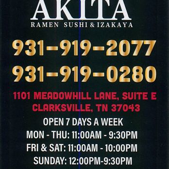 Akita - 202601 Togo Menu - Cover - Izakaya Near Me - Clarksville, Tennessee Akita - 202601 Togo Menu - Cover - Izakaya Near Me - Clarksville, Tennessee