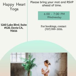 Happy Heart Yoga - Wednesday Yoga at 6PM. Indoors during Winter.