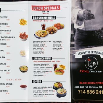 bb.q Chicken - Menu flyer as of January 2021 - Korean Near Me - Cypress, California bb.q Chicken - Menu flyer as of January 2021 - Korean Near Me - Cypress, California
