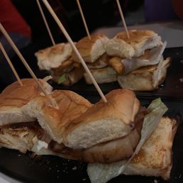 Pork belly slider and salmon slider Pork belly slider and salmon slider