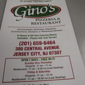 Gino Pizzeria - Gino's Pizzeria menù - Pizza Near Me - Jersey City, New Jersey
