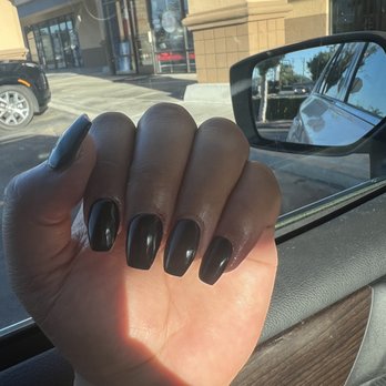 Model Nails - This is after me begging him to reshape the lumpy nails and it is still terrible - Nail Salons Near Me - Bakersfield, California