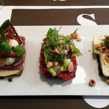Aamanns Etablissement - A trio to be reckoned with. Herring, beef, cheese. - Open Sandwiches Near Me - Copenhagen, 84