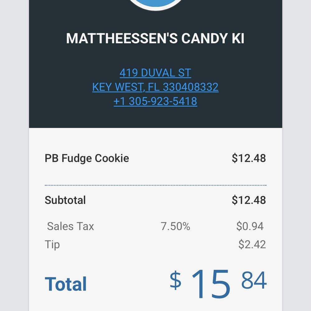Mattheessen’s - Key West - receipt - Bakeries Near Me - Key West, Florida Mattheessen’s - Key West - receipt - Bakeries Near Me - Key West, Florida