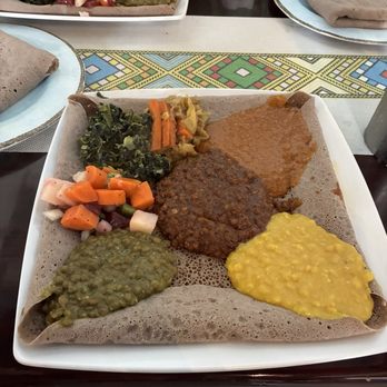 Agelgil Ethiopian Restaurant Seattle - Veggie Agelgil Combo - Ethiopian Near Me - Seattle, Washington