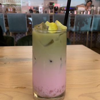 Kixi Cafe - Matcha rose latte over ice with "original" boba - Breakfast & Brunch Near Me - Boca Raton, Florida Kixi Cafe - Matcha rose latte over ice with "original" boba - Breakfast & Brunch Near Me - Boca Raton, Florida