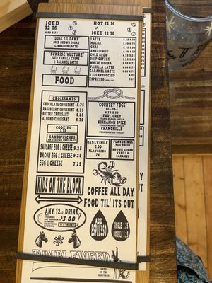 Menu photo 3 Tumbleweed Coffee Boulder, UT