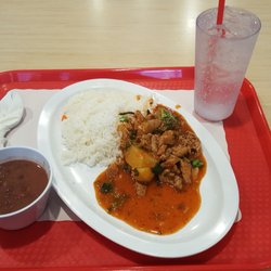 Latin American Restaurant - Pork, Rice, and Beans.
