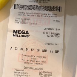 a mega millions ticket on a table