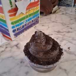 Chocolate icecream with Oreo crumbles. Chocolate icecream with Oreo crumbles.