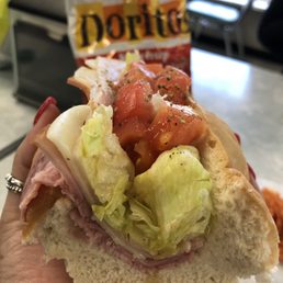 Cold cut sandwich with added turkey.