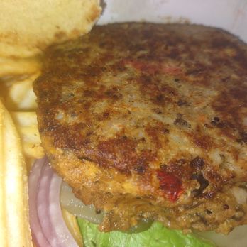 Denny's - Veggie 21 burger with fries. The veggie patty was large, but flavorless and soft. It needed seasoning and crisping on sides. - Diners Near Me - Ridgeland, Mississippi Denny's - Veggie 21 burger with fries. The veggie patty was large, but flavorless and soft. It needed seasoning and crisping on sides. - Diners Near Me - Ridgeland, Mississippi