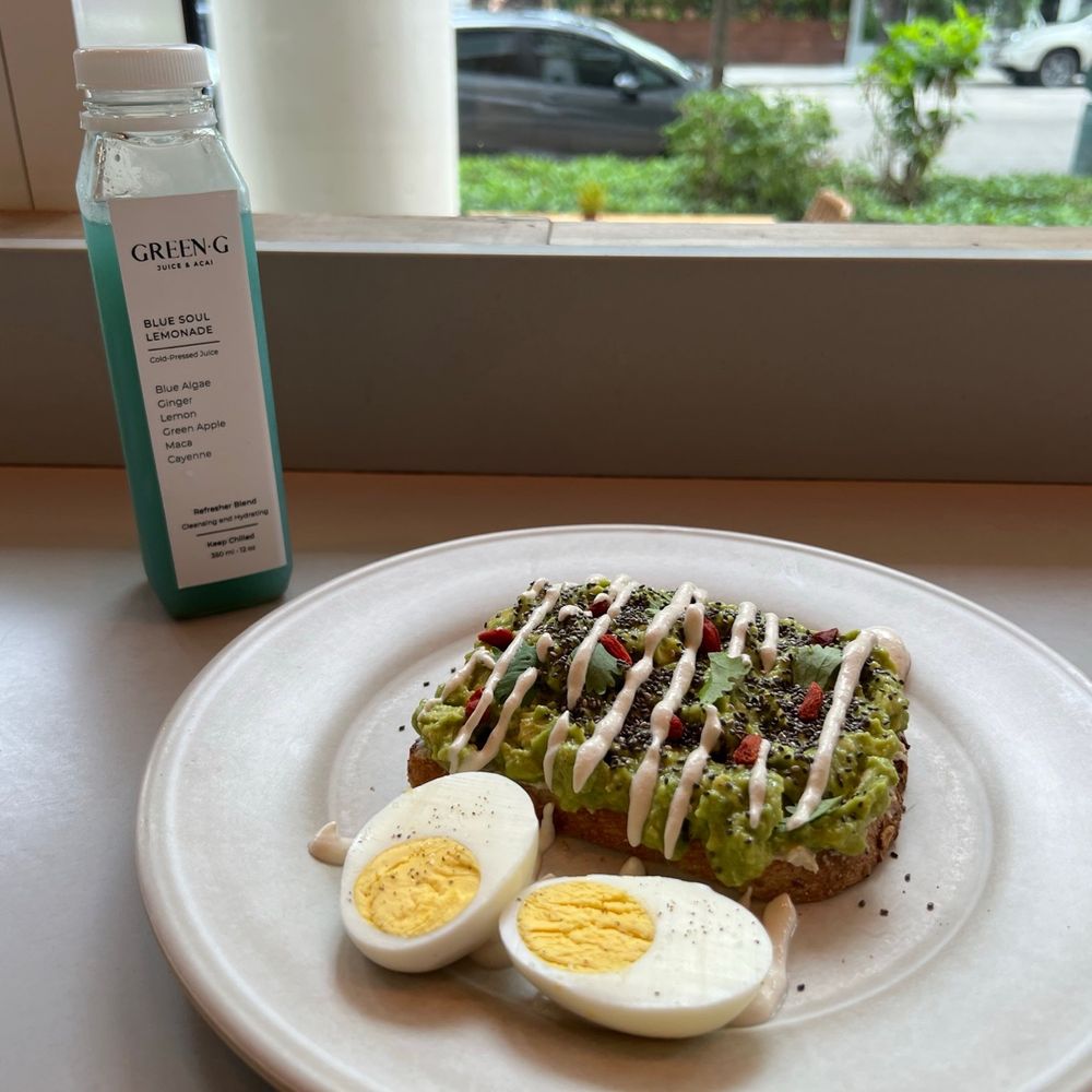 Green G - Avo Toast Blue Soul Lemonade - Juice Bars & Smoothies Near Me - Miami, Florida Green G - Avo Toast Blue Soul Lemonade - Juice Bars & Smoothies Near Me - Miami, Florida