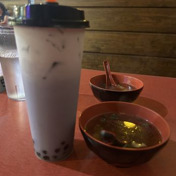 K-Bop Korean Kitchen - Taro boba and the soup appetizer - Korean Near Me - Jacksonville, Florida K-Bop Korean Kitchen - Taro boba and the soup appetizer - Korean Near Me - Jacksonville, Florida