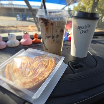 Tres Niñas Cafe - Abuelita hot chocolate, Gansito iced latte, and an oreja! - Coffee & Tea Near Me