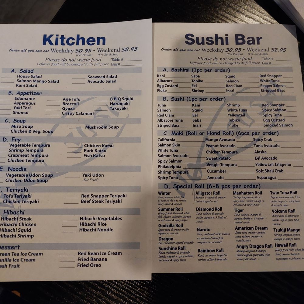 No 1 Sushi - AYCE Menu - Japanese Near Me - Midland Park, New Jersey No 1 Sushi - AYCE Menu - Japanese Near Me - Midland Park, New Jersey