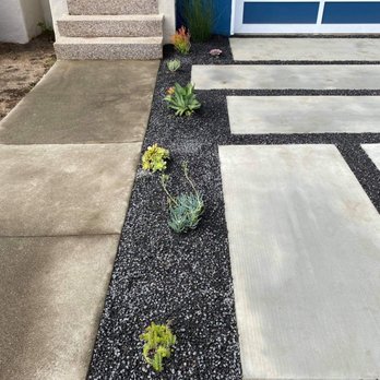Shambhala Landscapes - Front yard: pavers, pebbles, and succulents - Landscaping Near Me Shambhala Landscapes - Front yard: pavers, pebbles, and succulents - Landscaping Near Me