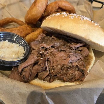 Labatt Brew House Tasting Bar - Beef on Weck with Onion Rings - Beer Bar Near Me - Buffalo, New York Labatt Brew House Tasting Bar - Beef on Weck with Onion Rings - Beer Bar Near Me - Buffalo, New York