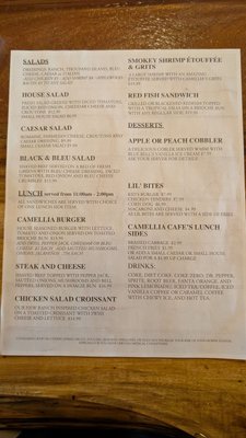 Menu photo 1 The Camellia Cafe Dadeville, AL Menu photo 1 The Camellia Cafe Dadeville, AL