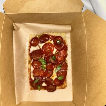 Analogue Room - Single square pepperoni slice - Wine Bars Near Me - Solvang, California Analogue Room - Single square pepperoni slice - Wine Bars Near Me - Solvang, California